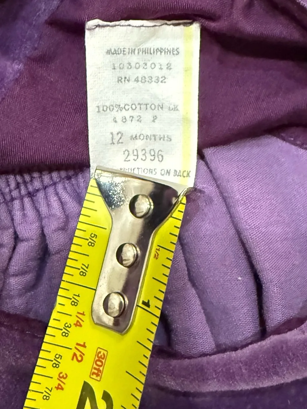 Vintage 90s Purple Velvet Floral Jumper Dress Baby Girl Size 12 Months